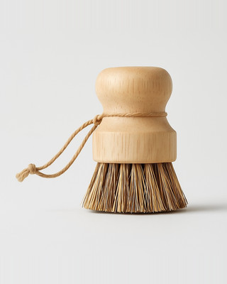 Perie de Bucătărie din Lemn Masiv cu Sisal Natural - Curățare Multifuncțională pentru Oale, Vase, Fructe și Legume.