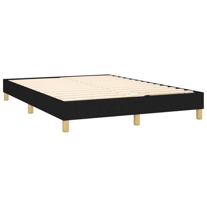 Maison Exclusive - Sommier à lattes de lit avec matelas Noir 140x200 cm Tissu