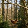 Yousheng Outdoor Hanging Bird Feeder, Garden Metal Bird Feeder with Curled Hook, Decorative Wild Bird Feeder for Hanging On Tree Branches Balcony