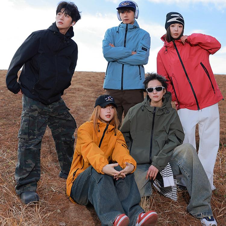 Jacket Men's Streetwear Waterproof Windproof Oversized Workwear Coat for Hiking Camping Fishing Hooded Outdoor Techwear
