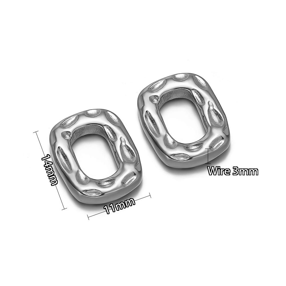 10pcs Stainless Steel Hollow Square Round Triangle Charms Texture Connectors for DIY Jewelry Findings Necklace Earrings Supplies