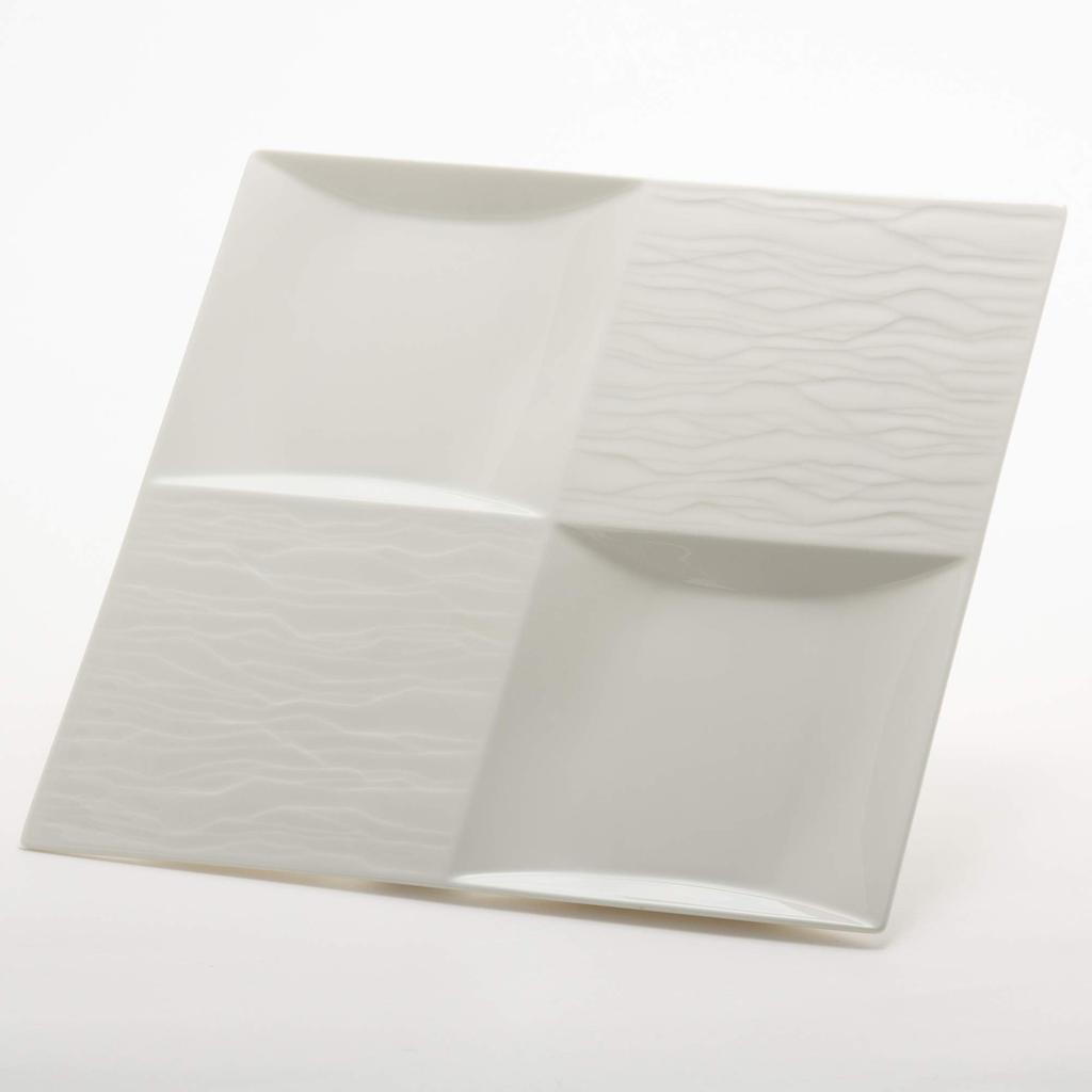 NARUMI Steinguss 27cm Mehrkammer-Teller, Weiß, Quadratisch, Teller, 51095-5524