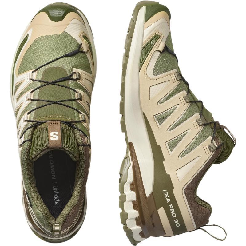 SALOMON XA Pro 3D V9 Breathable Low Top Running Shoes Men's Green Beige Sneakers 478202