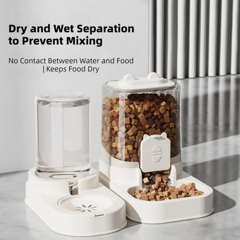 Large Capacity Dog Cat Food Bowl Transparent Pet Water Fountain Gravity Food Feeder for Cats Dogs