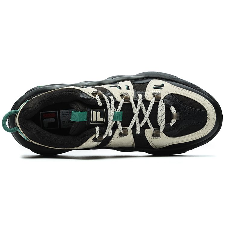 Fila Panini Casual Fashion Sports Versatile Comfortable Fleece Low-Top Retro Basketball Shoes Men Sneaker Black Oatmeal F12M242127FBO