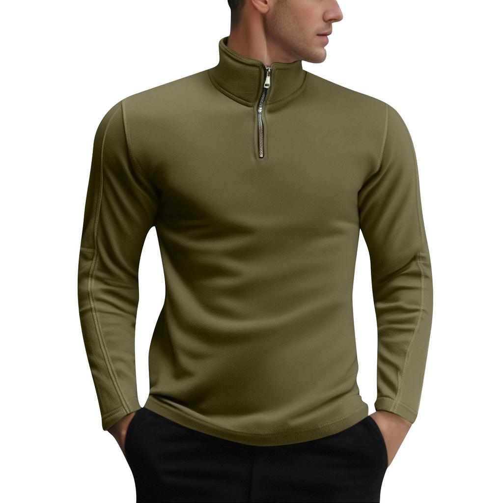 Ανδρικό μοντέρνο μπουφάν με όρθιο γιακά, ζεστό τζάκετ ορειβασίας, φλις μπουφάν