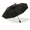 Lotus Flower Yin Yang Symbol Art Print Poster Wall Decor Umbrella, Portable 3 Fold Compact Umbrella for Men & Women,S97