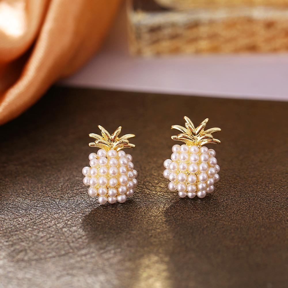 New French Retro Imitation Pearl Ball Stud Earrings For Women Fashion Jewelry Elegant Simple Accessories Gifts Wholesale