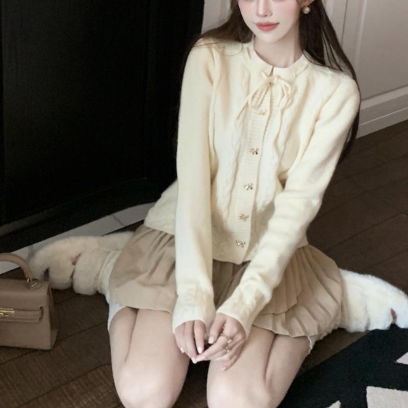 

Мягкое и милое вязаное пальто-кардиган с косами - Женский кардиган в студенческом стиле для осени/зимы One Size (80-125)