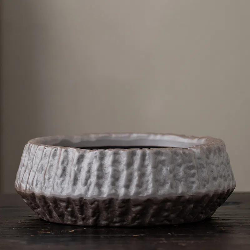 Ghiveci de flori vintage creativ de interior/exterior în formă de bonsai, mic și mare, ceramică din argilă purpurie, plantă verde, decorativ pentru masă/birou