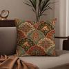 Art Sari Fabric Pillow Case Anti-dustmite Pillowcase Invisible zipper silky short plush Sofa cushion cover