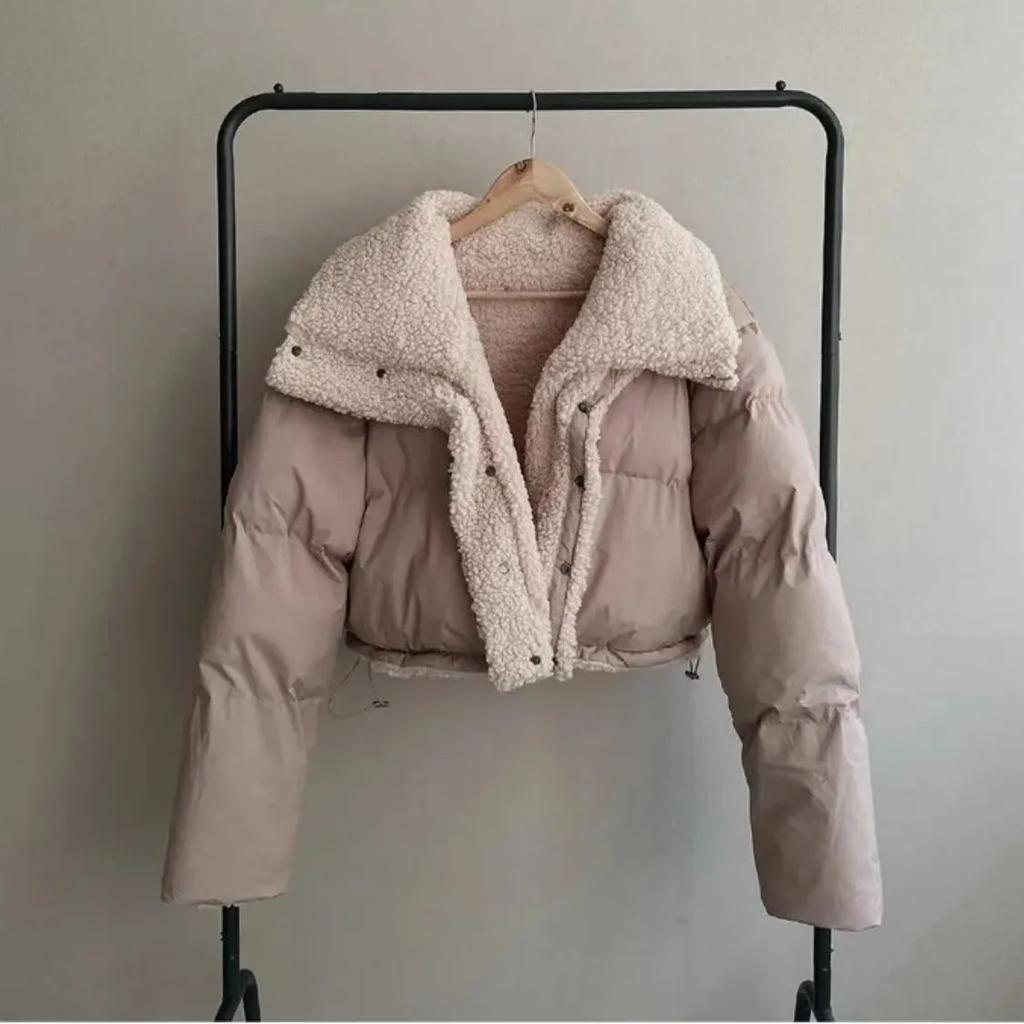 Winter Women's Tops Jacket Cotton Coat Versatile Skinny Long Sleeve Lapel Short Warm Thickened Vintage Comfortable Versatile