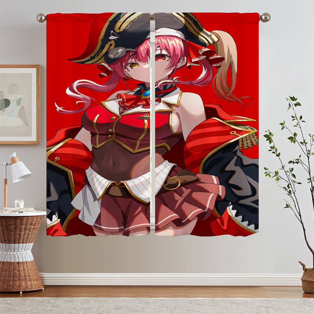 Hololive Kitchen Curtains for Bedroom Decoration Elegant Room Curtains 2 Pcs Set Customs Free Shipping Products Tentacles Blinds