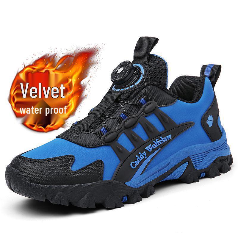 Children s Waterproof Velvet-Lined Rotating Button Sneakers for Autumn and Winter 41