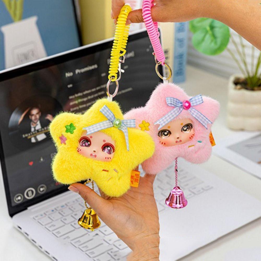 Cartoon Design Lucky Star Backpack Pendant Big Eyes Doll Stuffed Plush Toy  Children