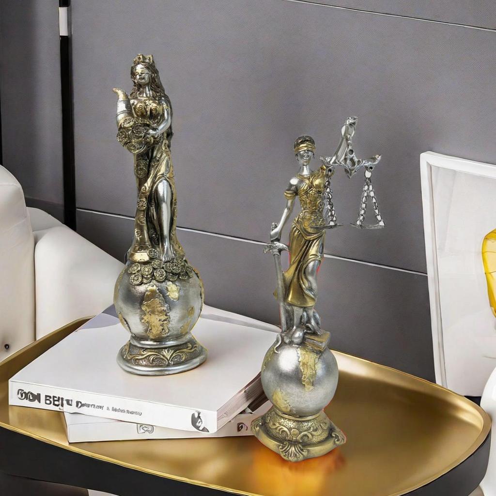 Greek Goddess Wealth Statue: Lucky Desk Ornament for Office or Cashier Gift
