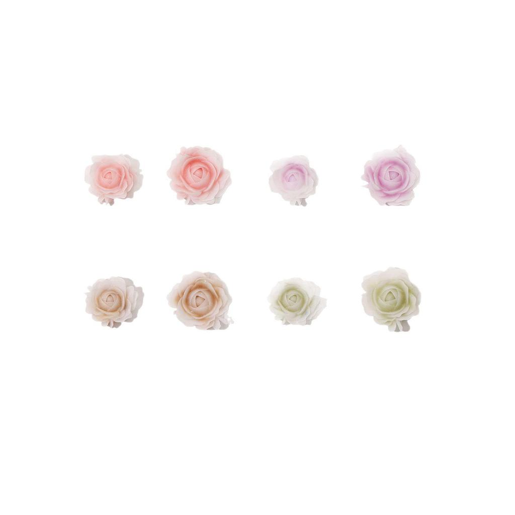 Popular Luminous Camellia and Dried Rose Flower Nail Art Decor