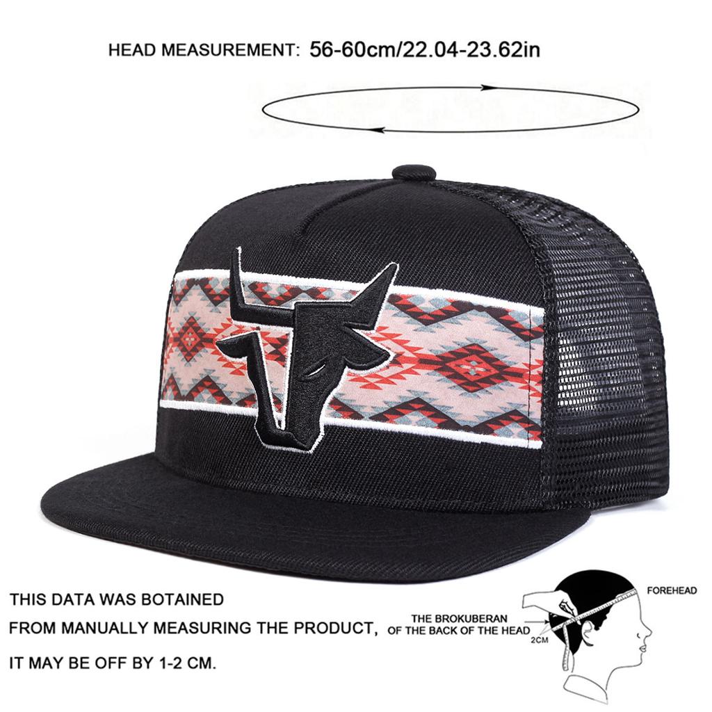 Unisex Head Embroidery Hip-hop Net Hats Spring Summer Outdoor Adjustable Casual Baseball Caps Trucker Caps Sunscreen Hat