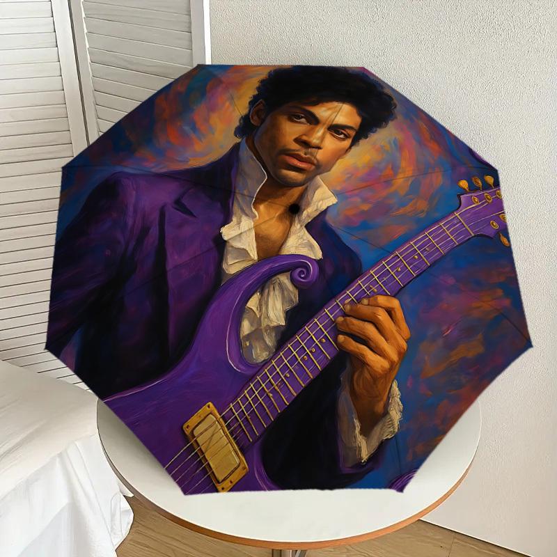 1pc Purple Prince Automatic Folding Umbrella, Portable Collapsible Design, Casual Outdoor Accessory L1202028