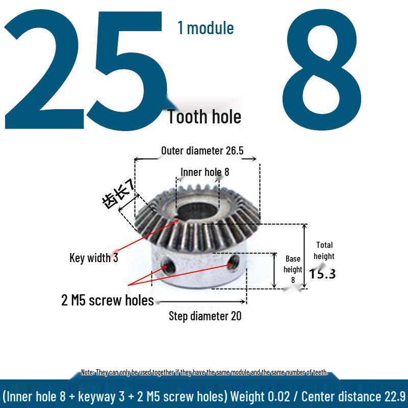 Coppia conica standard a 90°, 1:1 Rapporto, Alesaggio Finito, Fissaggio con Foro Filettato, No. Acciaio 45 Bonificato.