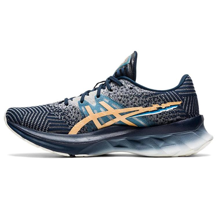 

ASICS Novablast Pixel Noise French Blue Champagne Women s 1012B006-400 35.5