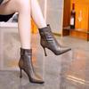 Stiletto Bare Boots Autumn New Pointed Toe Side Zipper Anti-Slip Wear-Resistant High Heels