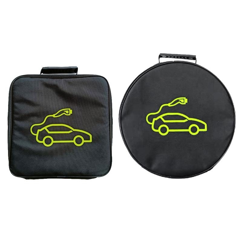 Portable Electric Car Cable Organizer Space Saving Jumper Cable Organizer Tools Cable Bag Square/Round for Electric Car