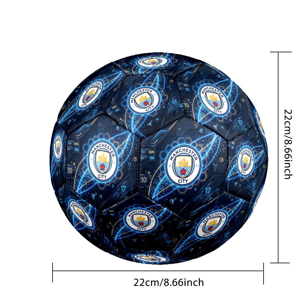Ballon de football thème Manchester City Taille 5 Ballon de football Toucher Doux Ballon de football d'entraînement professionnel pour sports d'extérieur