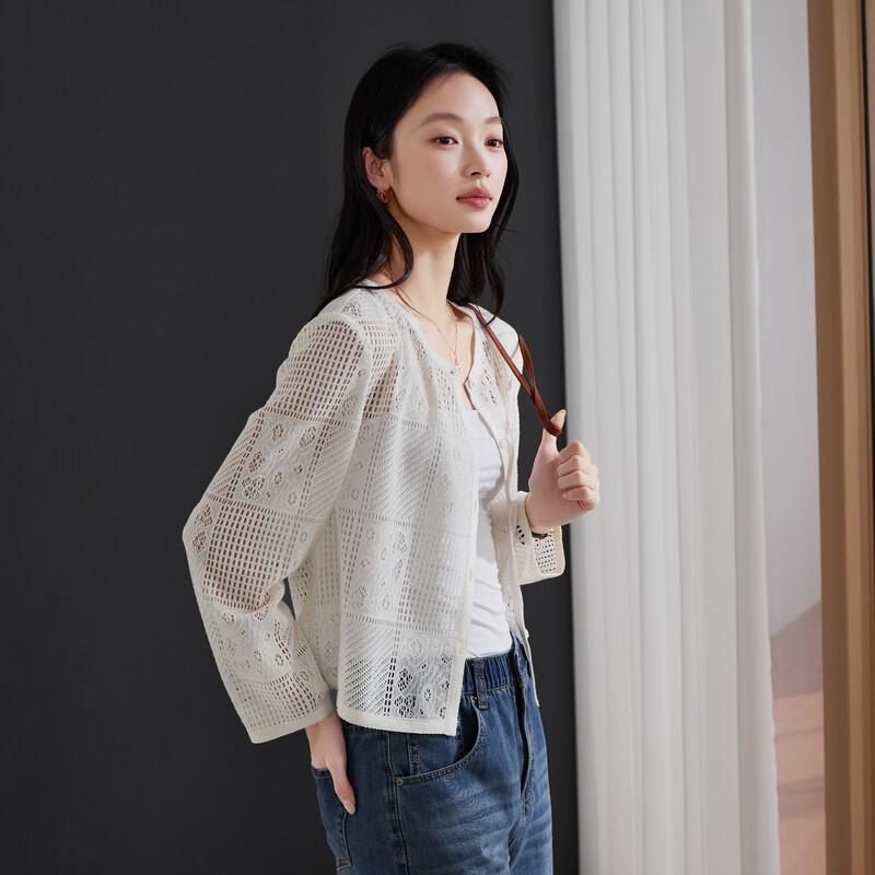 SOFSIL 2026 Summer French Lace Knit Cardigan