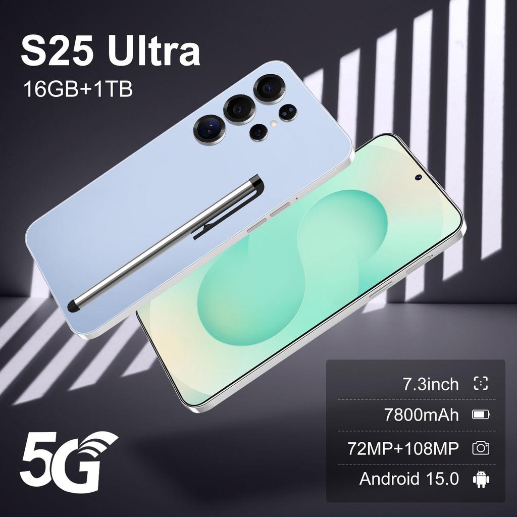Global Version S25 Smartphone: 7.3-inch Full Screen, 16+1T Storage