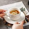 Elegant Ceramic Coffee Cup and Saucer Set