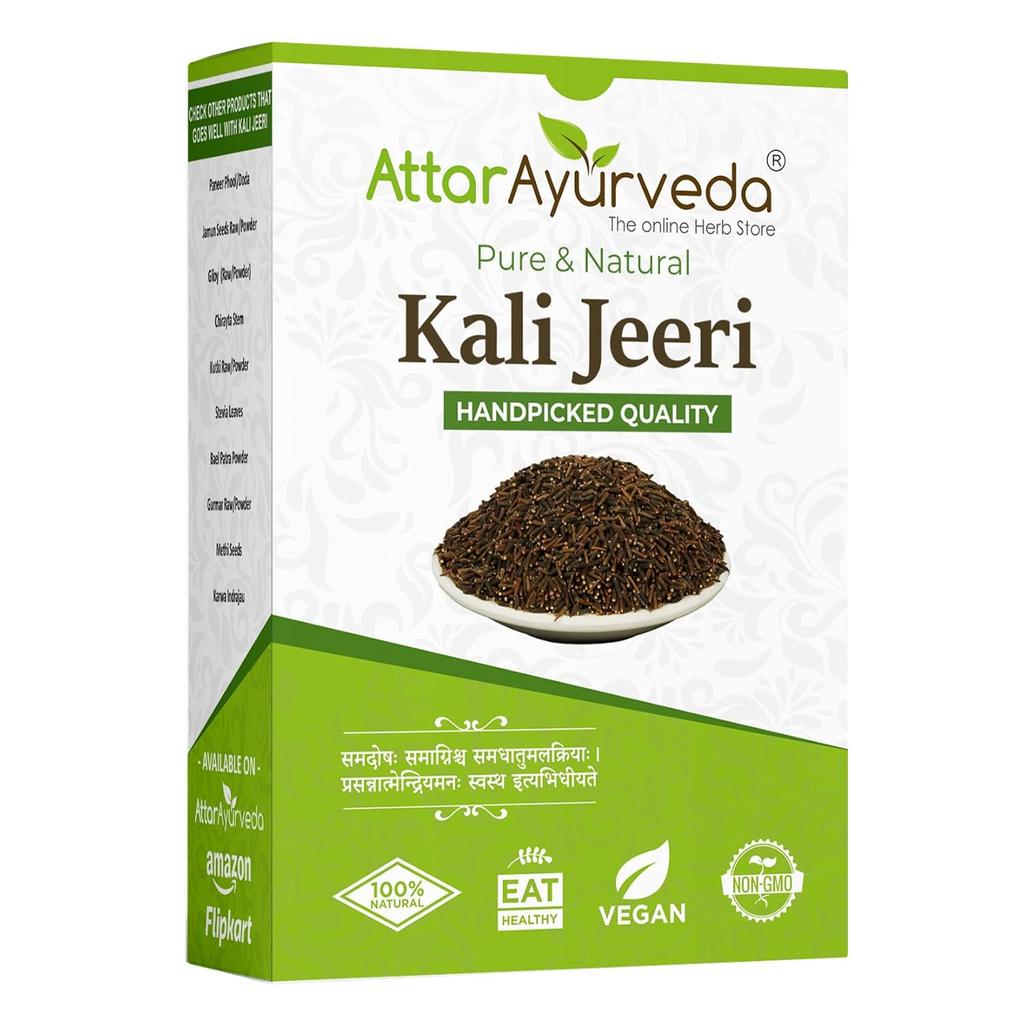 Attar Ayurveda Original Kali Jeeri Seeds 100 G Natural Raw Sorted Ready To Use Traditional Herbal Ingredient