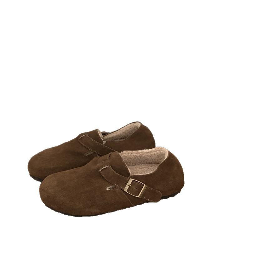 3CM Thick-soled Bag Head Half Slippers Women's Autumn New Mori Retro Lazy Soft Ugly Cute Shoes