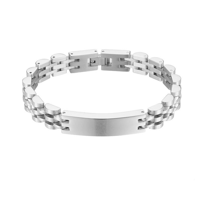 YF8124 Simple Metal Thickened 10MM Watch Strap Bracelet Mens Womens 18k Gold Plated Waterproof Stainless Steel for Party