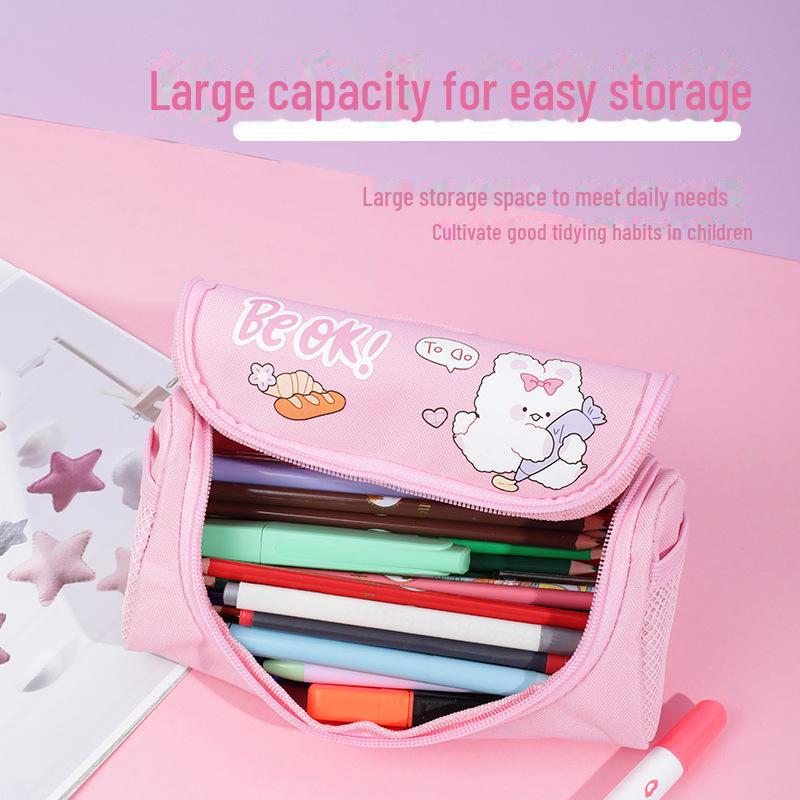Beifa Be OK Cartoon Pencil Case - Oxford Cloth, Cute Girl's Stationery Bag