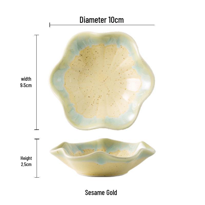 Japanese Lotus Leaf Soy Sauce & Vinegar Seasoning Dish - Small Underglaze Plate for Hot Pot & Barbecue