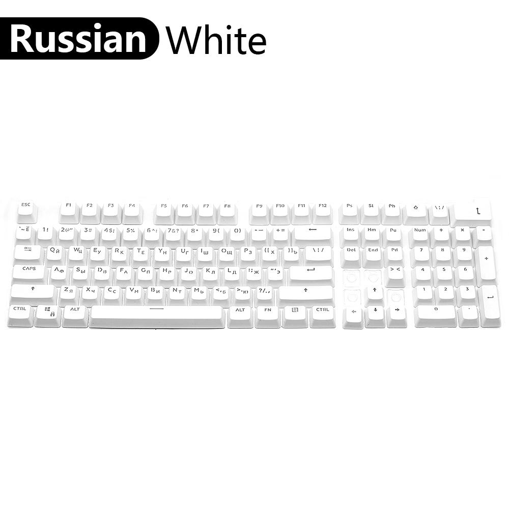 104 Pcs Universal Mechanical Keyboard Keycaps ABS OEM Height Backlit Portuguese Arabic Spanish French German For  Gaming Office