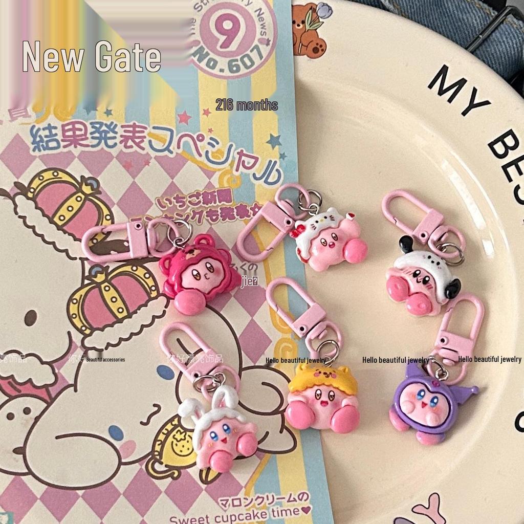 Cute Kirby Keychain - Funny Cartoon Star Backpack Pendant for Best Friends