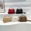 2025 summer new fashion large capacity simple casual texture solid color large capacity bow shoulder messenger bag
