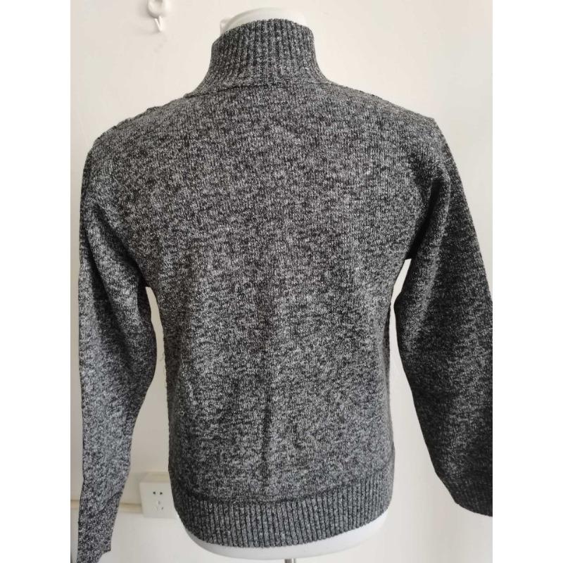 Men's Thick Knit Stand Collar Cardigan