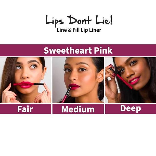 Nykaa Lips Don't Lie Crayon à Lèvres Ligne et Remplissage, Fini Crème - Rose Bonbon 06