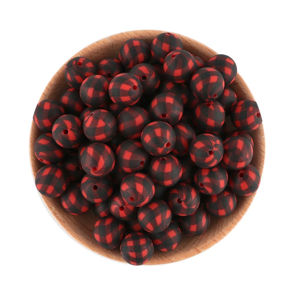 20 Stück/Los Runde Bedruckte Silikonperlen 15mm 12mm Leopardenmuster Silikonperlen Zur Schmuckherstellung DIY Schmuckzubehör