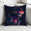 DDaft PPunk Band Pillow Case Antidustmite Pillowcase Invisible Zipper Silky Short Plush Sofa Cushion Cover