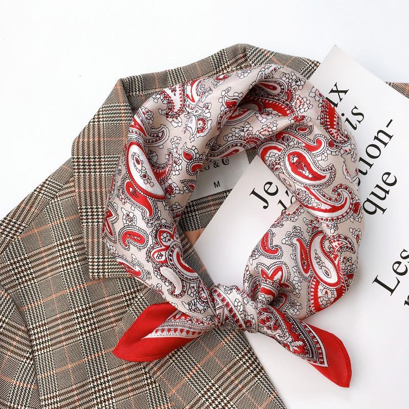 Silk Square Scarf Women 53x53cm Lightweight Pure Mulberry Neck Classic British Style Accessory