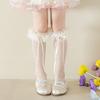 Breathable Lace Sweet Socks for Kids Feature Lovely Bowknot Edges, Lovely Girls In Tube Socks for Summer Outfits