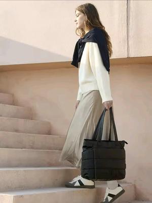 Women's Large Capacity Down Shoulder Laptop Tote Handbag
