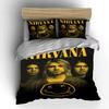 Set Biancheria da Letto Stampato Banda Nirvana Set Biancheria da Letto Nero (1 copripiumino, 2 federe, piumino non incluso)