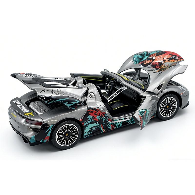 NEW 1/24 Porsche 918 Spyder Supercar Lee Alloy Model Car Toy Diecasts Casting Sound and Light Car Toys for Children Vehicle