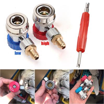R134A Hoch Niedrig Schnell Verbinder Adapter Anschluss Set Auto Air-Conditioning