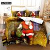 3D Christmas Quilt Cover Bedding Set Duvet Comforter Pillow Case Bed Linens Twin Queen King Double Full Single 3PCS 2PCS Bedroom